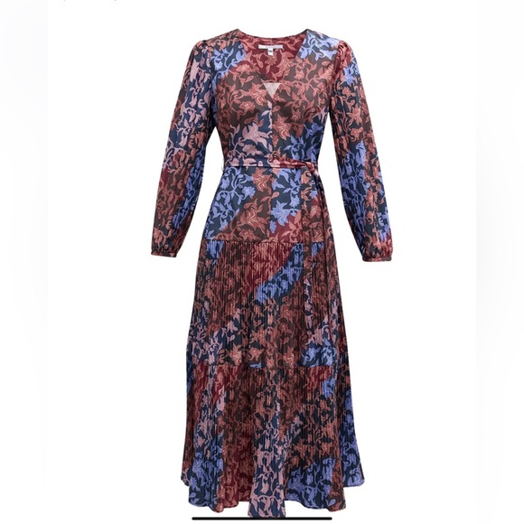 Derek Lam 10 Crosby  Ferris Pleated Midi-Dress Sz 10 MSRP $595 NWT - Picture 9 of 11